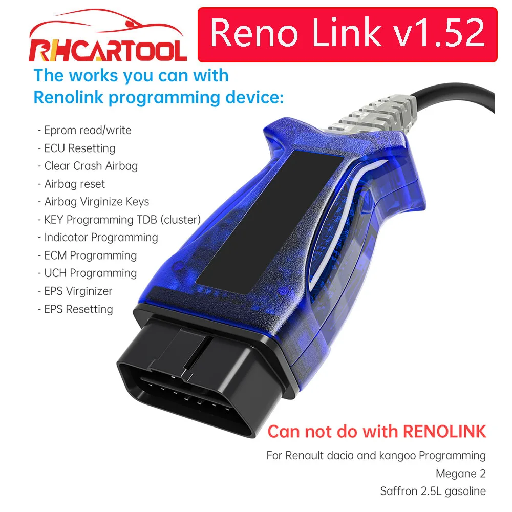 OBD2 для Renault Renolink ECU Программатор V1.52 Reno Link диагностический кабель USB