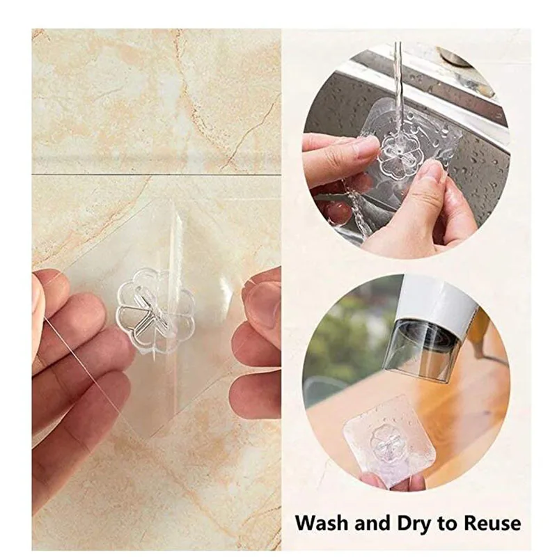 12 шт. крепкие бесшовные крючки водонепроницаемая прозрачная настенная наклейка