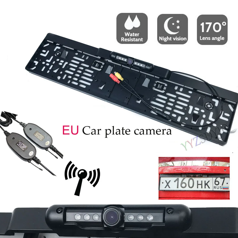 New Arrival Wirless Euro Car License Plate Frame Holder Rear View Camera 6 IR LED IP68 Night Vision New Arrival Wirless Euro Car License Plate Frame Holder Rear View Camera 6 IR LED IP68 Night Vision