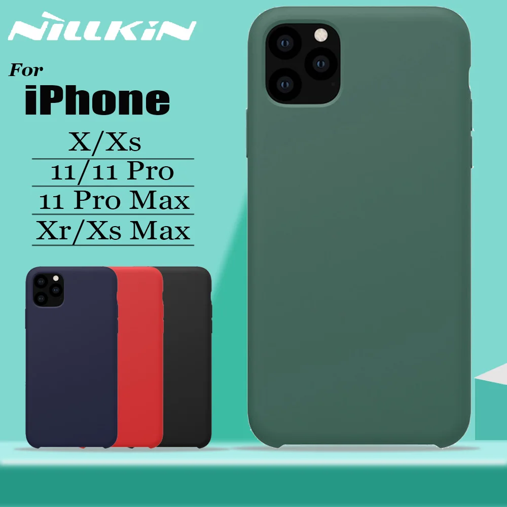 Nillkin для iPhone 11 Pro Max X Xr Xs чехол Чехол чистый мягкий жидкий силиконовый резиновый полный чехол s для iPhone11 Pro Max Shell