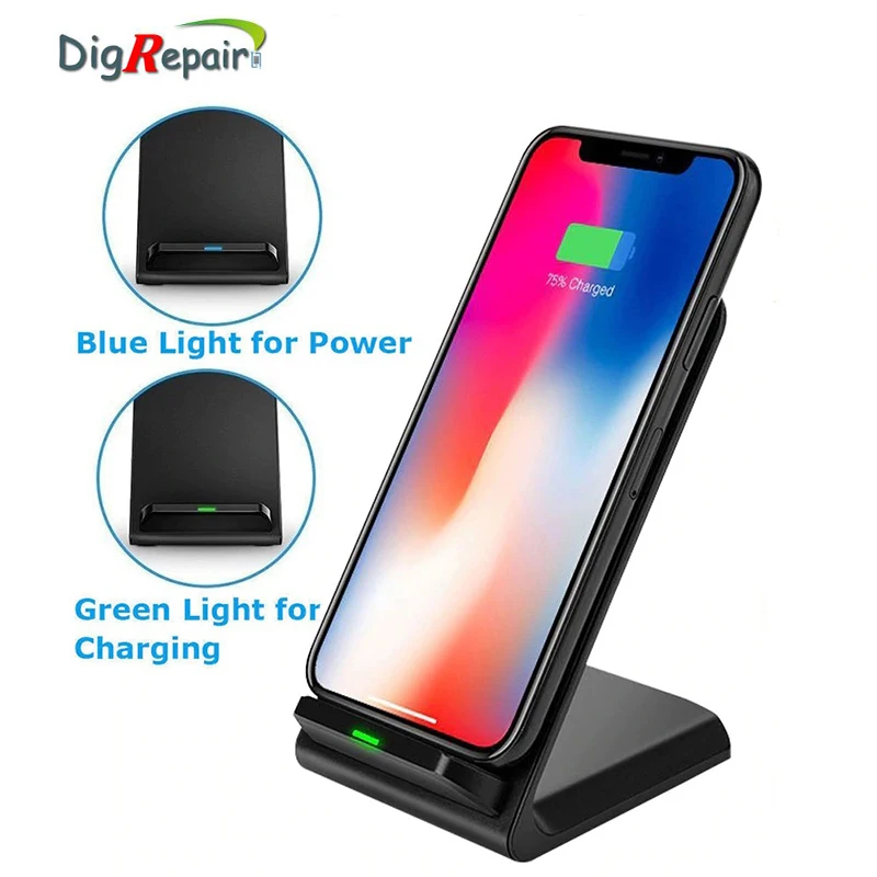 Универсальный 10 Вт Qi быстрый беспроводной для iPhone X XS Max XR 8 samsung Galaxy S10 8 9 7 Note 8 7 зарядное устройство для телефона зарядная станция держатель