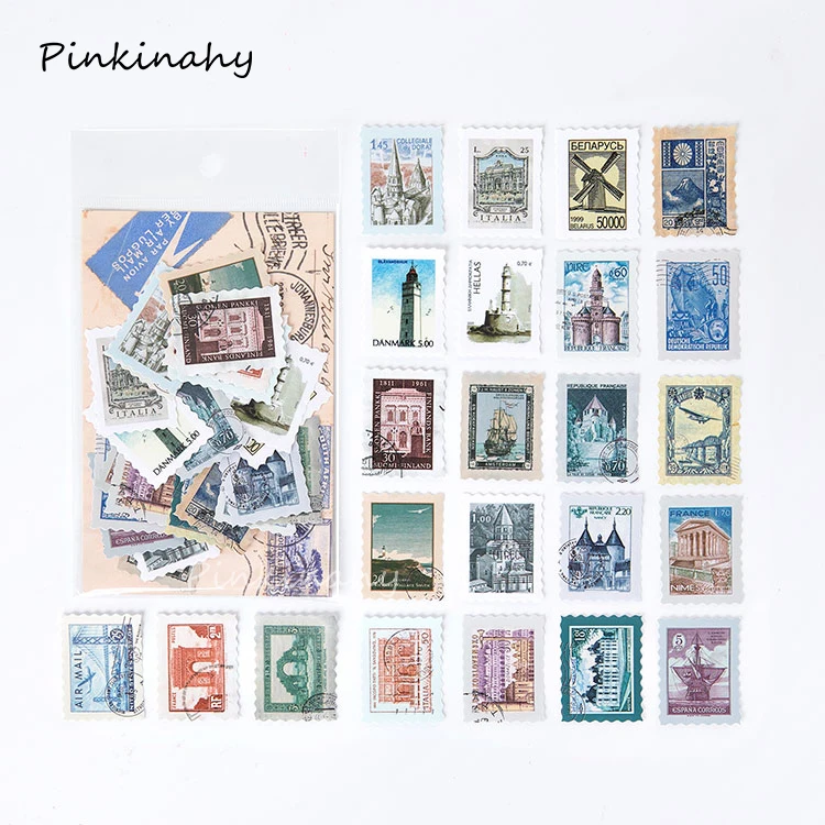 46 x путешествия вокруг мир штамп коллекция Винтаж Уплотнение Этикетка наклейки