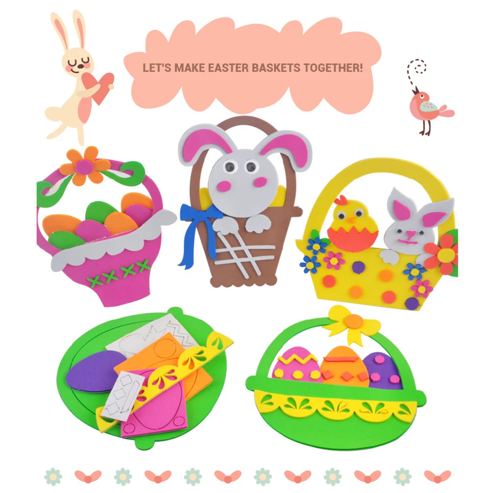 8 шт ручные поделки кролик яйцо корзина игрушка украшение для детской комнаты