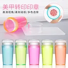 Штамп для ногтей, силиконовый, неоновые цвета, со скребком, 2021