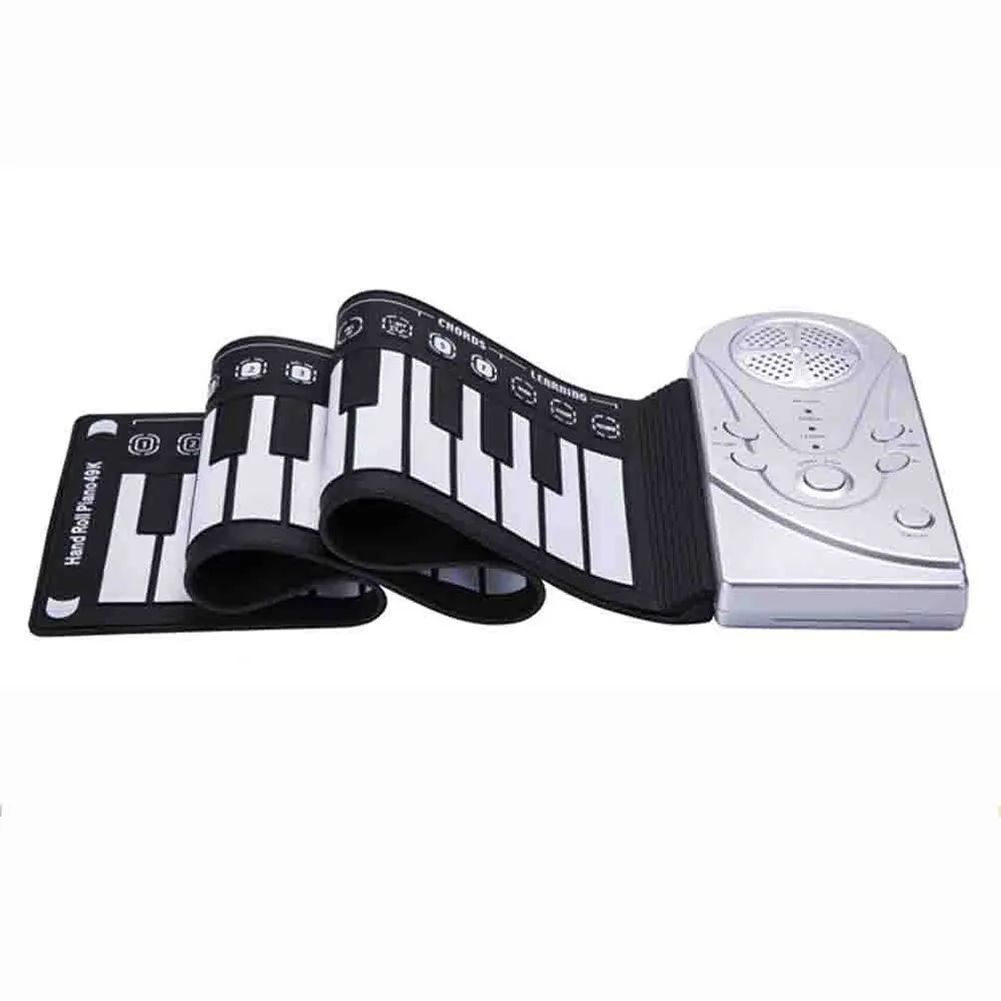 Складное электронное пианино 49 клавиш гибкая мягкая портативная клавиатура с