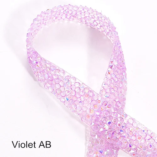 Violet AB 1 ярд/лот ширина 3 см много цветов стразы окантовка серебряные стразы окантовка пояса стразы Обрезка DIY B3681 - Цвет: Violet AB