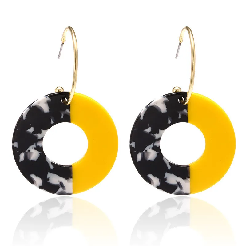 Laramoi большие круглые акриловые Женские Висячие серьги модные геометрические