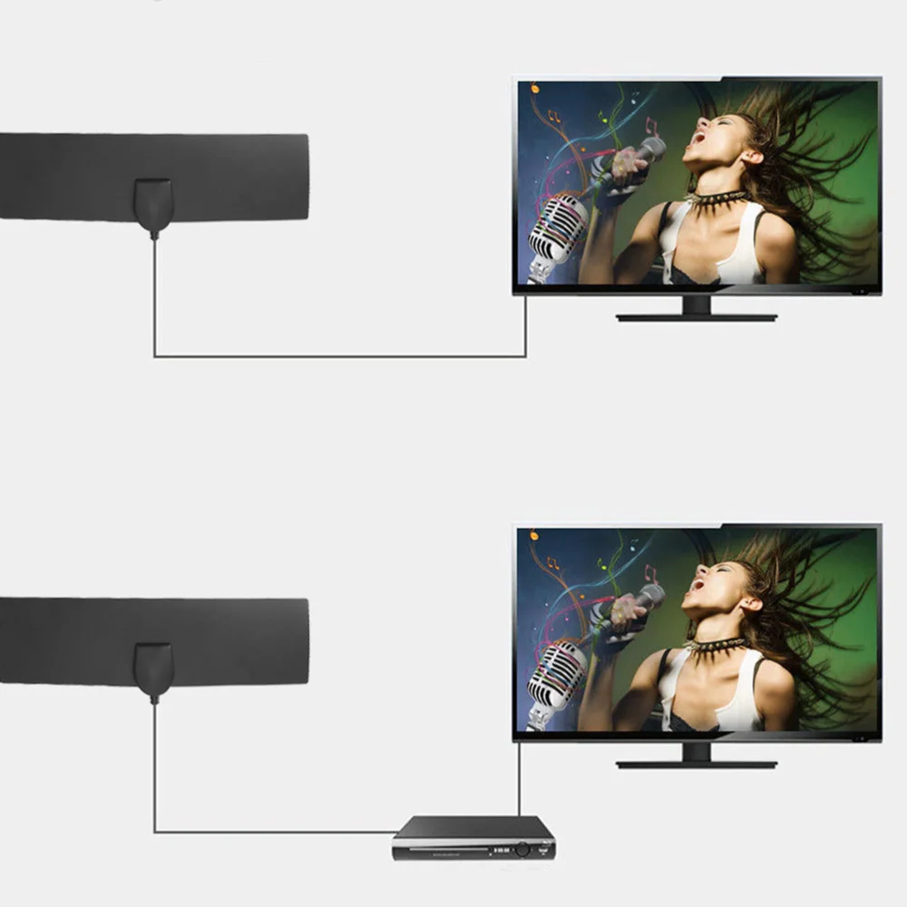 

HDTV High Gain 80 Miles 28 DBI Digital TV Antenna with Amplifier Signal Booster Indoor Antennas for DVB-T2 Television Aerial (Bl