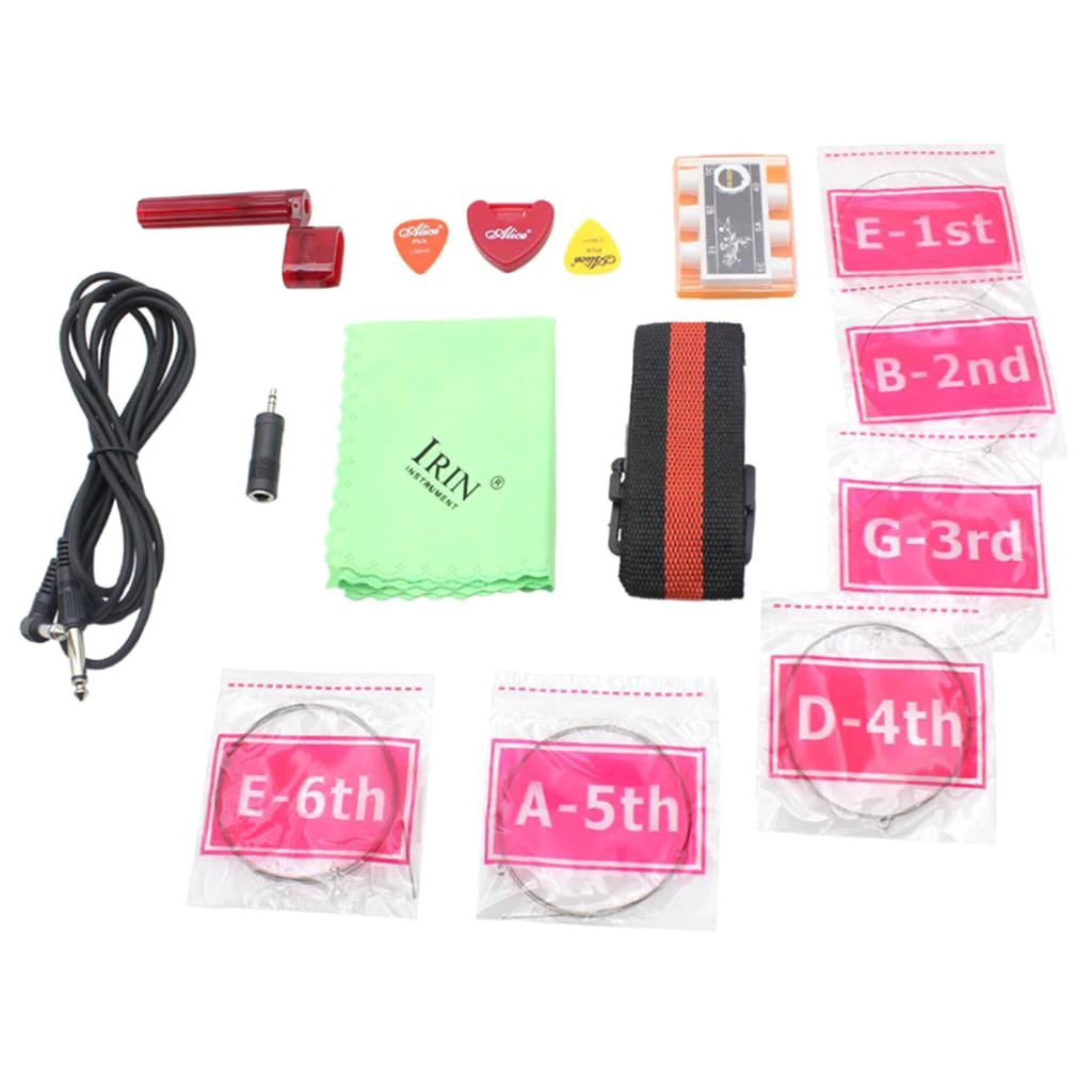 

Electric Guitar String Set w/ Adapter Picks Strap String Winder Musical Instrument Accessories