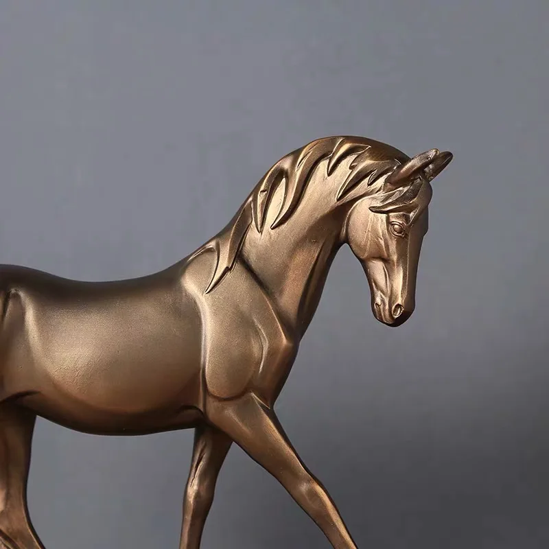 Золотистая полимерная тщательная лошадь домашние/офисные украшения креативная