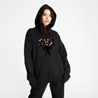 Женская осенне-Весенняя толстовка с капюшоном и принтом летучая мышь