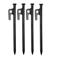 4pcs pack 30cm multiuse heavy duty steel tent stakes tarp pegs camping stakes for outdoor camping canopy and tarp