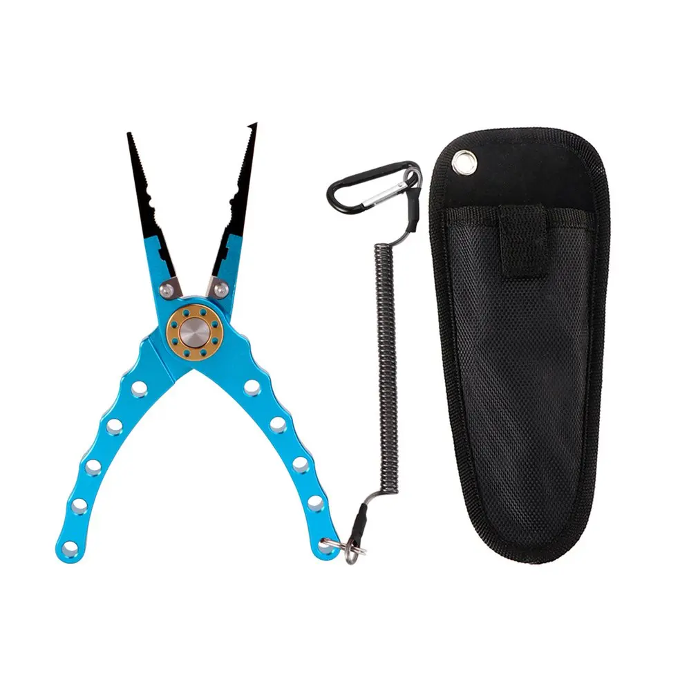 

Fishing Pliers Aluminum Braid Cutters Split Ring Pliers Hook Remover Fish Holder with Sheath and Lanyard 2021 New