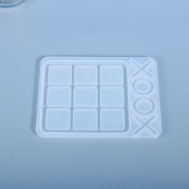 

Crystal Epoxy Resin Mold Funny Game Tic-Tac-Toe Cabochon OX Board Silicone Mould