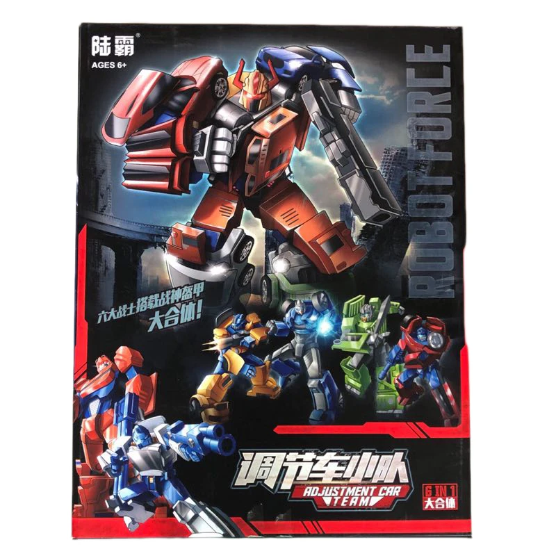 WJ Transformation TW Justice Throttlebot Team Glodbug Chase Rollbar Wideload Freeway Searchlight 6 в 1 фигурка робота