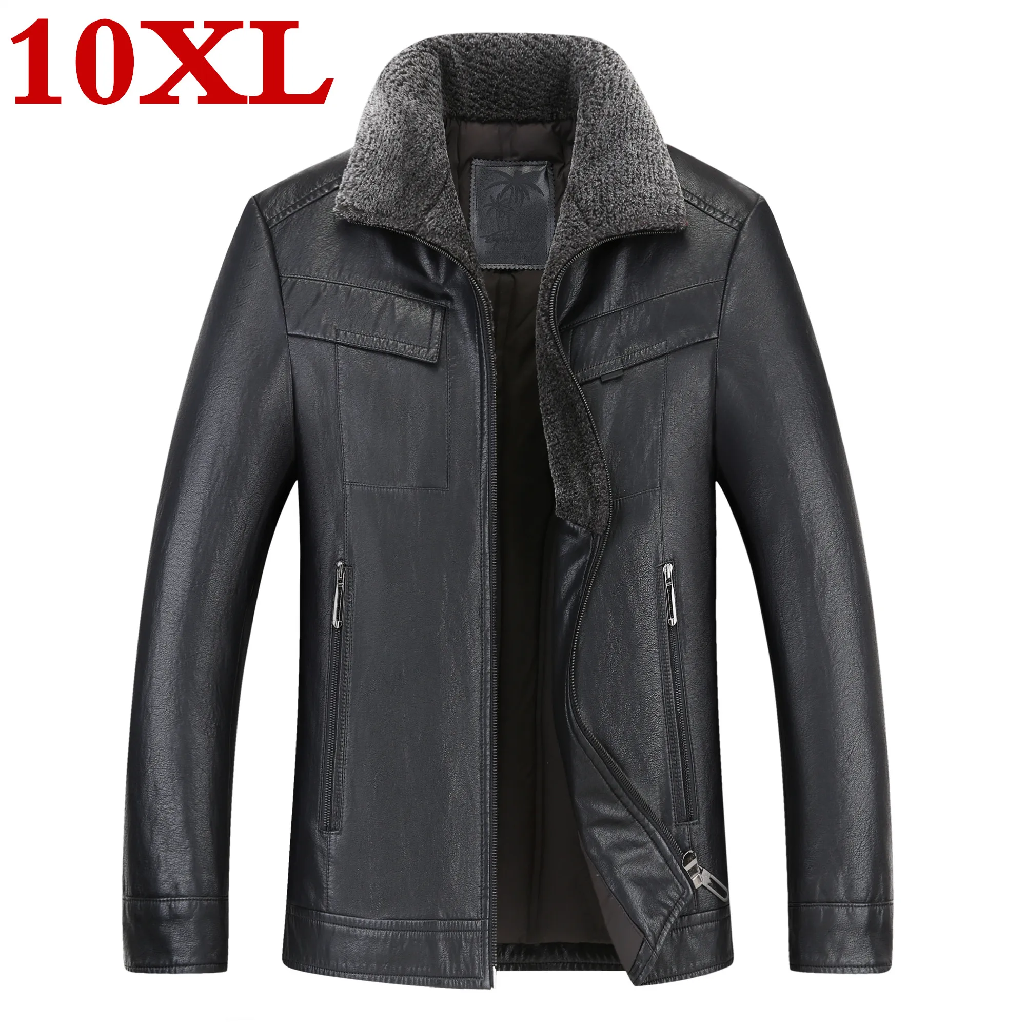 

9XL new plus size 10XL 8XL 7XL sheepskin coat men genuine mens High quality Thicken locomotive leather jacket