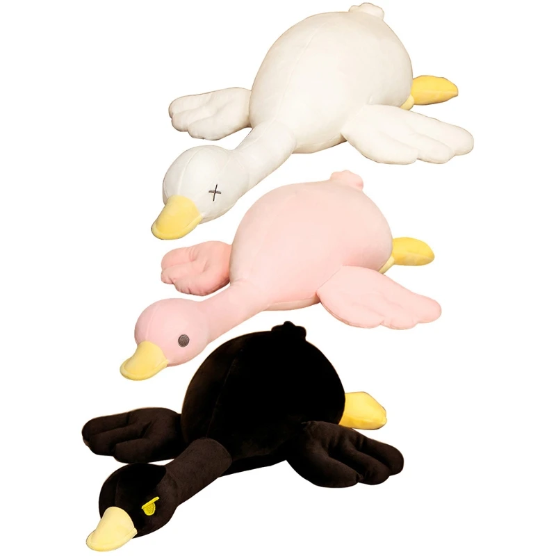 

Soft Goose Plush Lying Hugging Pillow Cute Stuffed Animal Toy Kids Gifts Compatible with Birthday Valentine Christmas