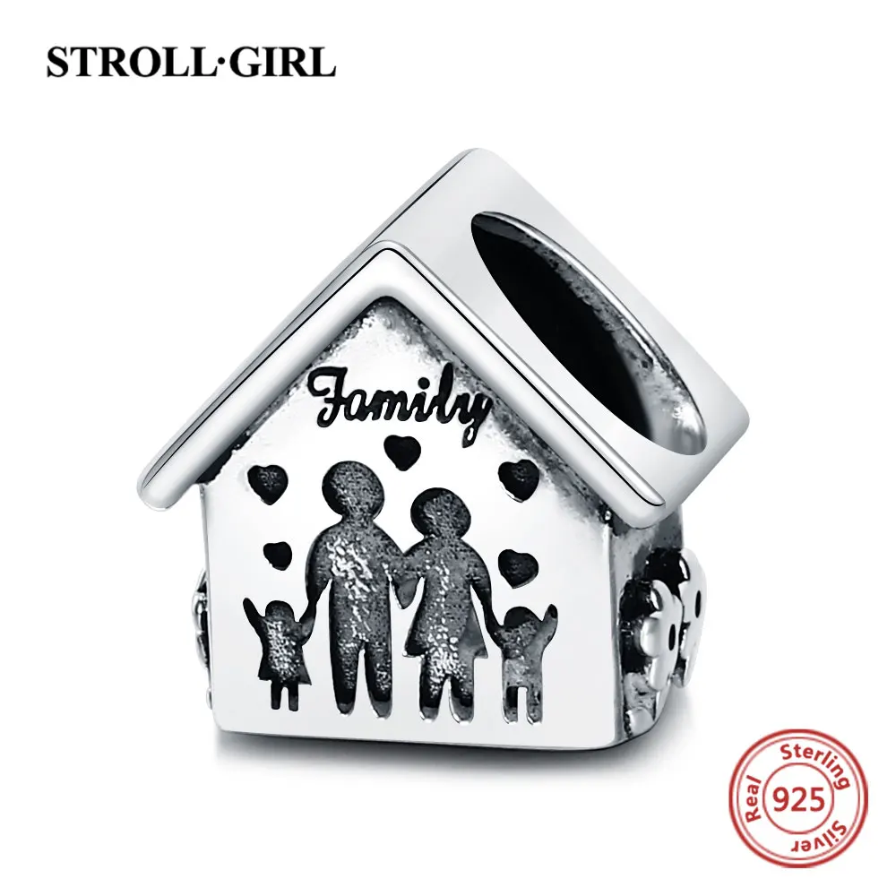 

Женский браслет из серебра 925 пробы, с бусинами в виде маленького дома