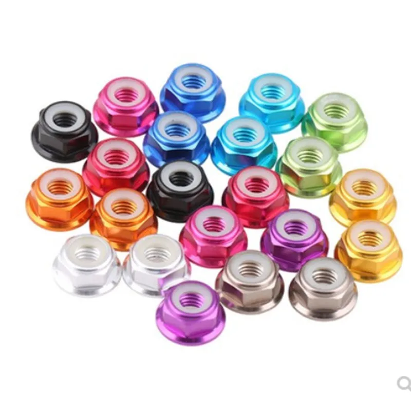 10 шт. алюминиевая Фланцевая нейлоновая фиксирующая гайка m2 m3 m4 m5 m6 винтовые гайки