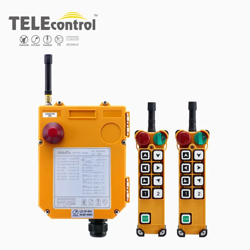 

Industrial Remote Control F24-8S Hoist Crane Lift Button Switch 8 buttons 1 receiver 2 transmitters for truck hoist crane