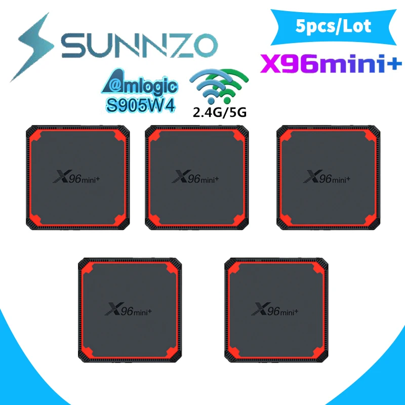 

5pcs X96 mini plus Smart Android 9.0 TV Box Amlogic S905W4 3D Video 4K Media Player 2.4G 5G dual Wifi TVBOX X96mini+ Set Top Box