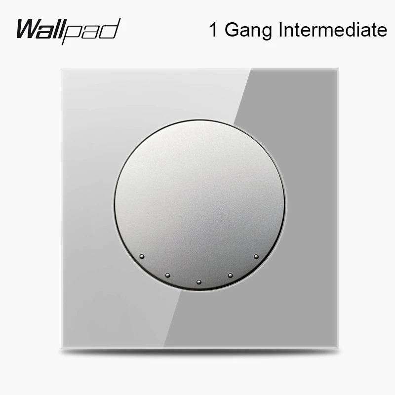 1 Gang Intermediate Wallpad L6 серое стекло 1 2 3 4 банды 1 способ 2 пути промежуточный Мгновенный Переключатель 20A 45A двухпозиционный переключатель для плиты AC водонагреватель - Цвет: 1 Gang Intermediate
