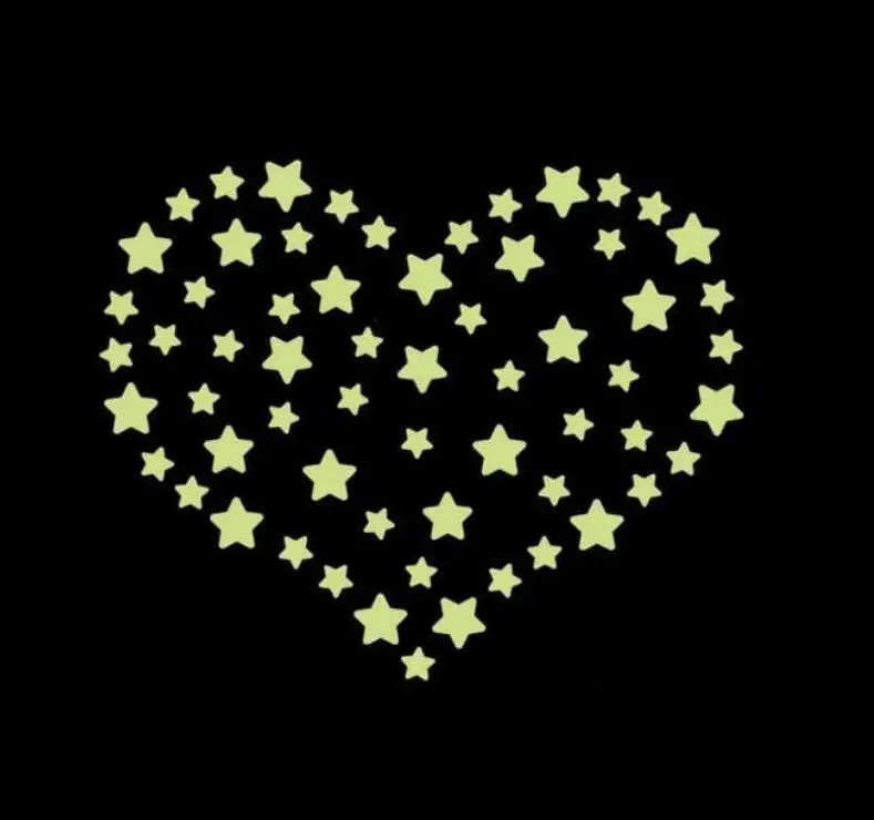 

Colorful Glow Wall Stickers Luminous Star Sticker Fluorescent Glow In The Dark Baby Kids Bedroom Decal Stars Home Decor