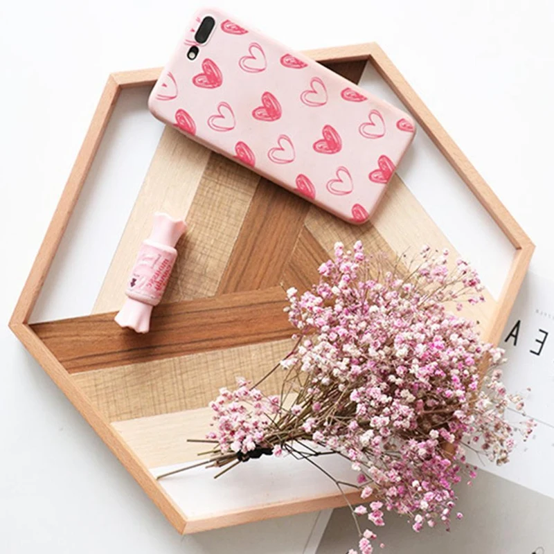 Деревянный поднос для украшения шестигранный выпечки деревянный чайной еды