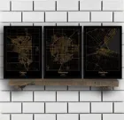 Калгари, Эдмонтон, Гамильтон, миссисага, Монреаль, Оттава, Квебек, Саскатун, Торонто, Ванкувер, Виннипег, карта канады, плакат