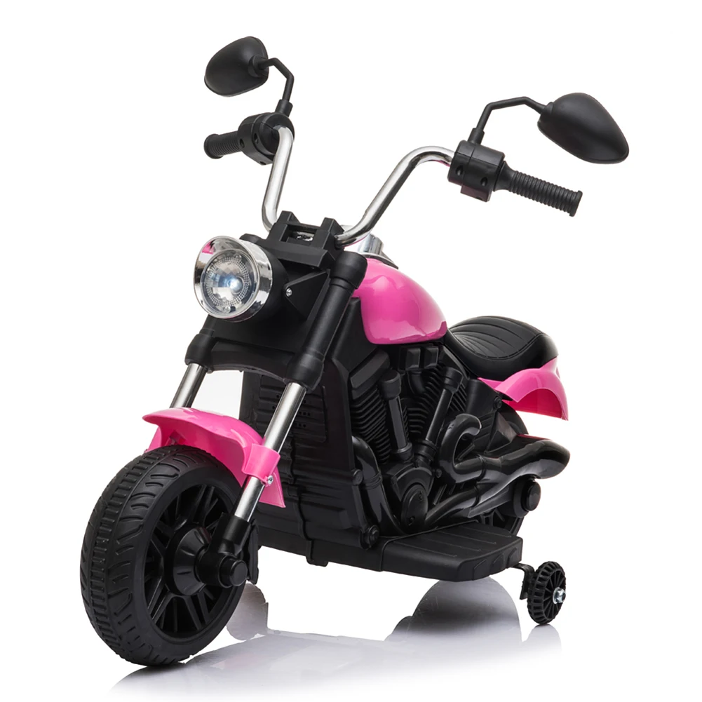 

NEW Indoor And Outdoor Children's Electric Motorcycles Kids Electric Ride On Motorcycle With Training Wheels 6V Red