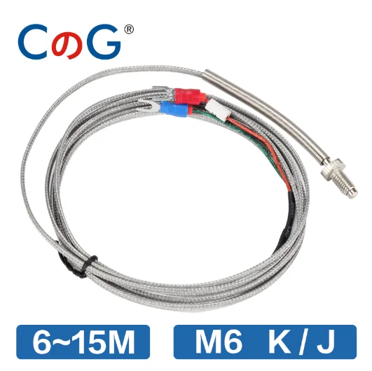 CG WRNT 02 M6 Screw K J Type с 6 м 8 10 15 проводным кабелем термопара Температурный датчик для