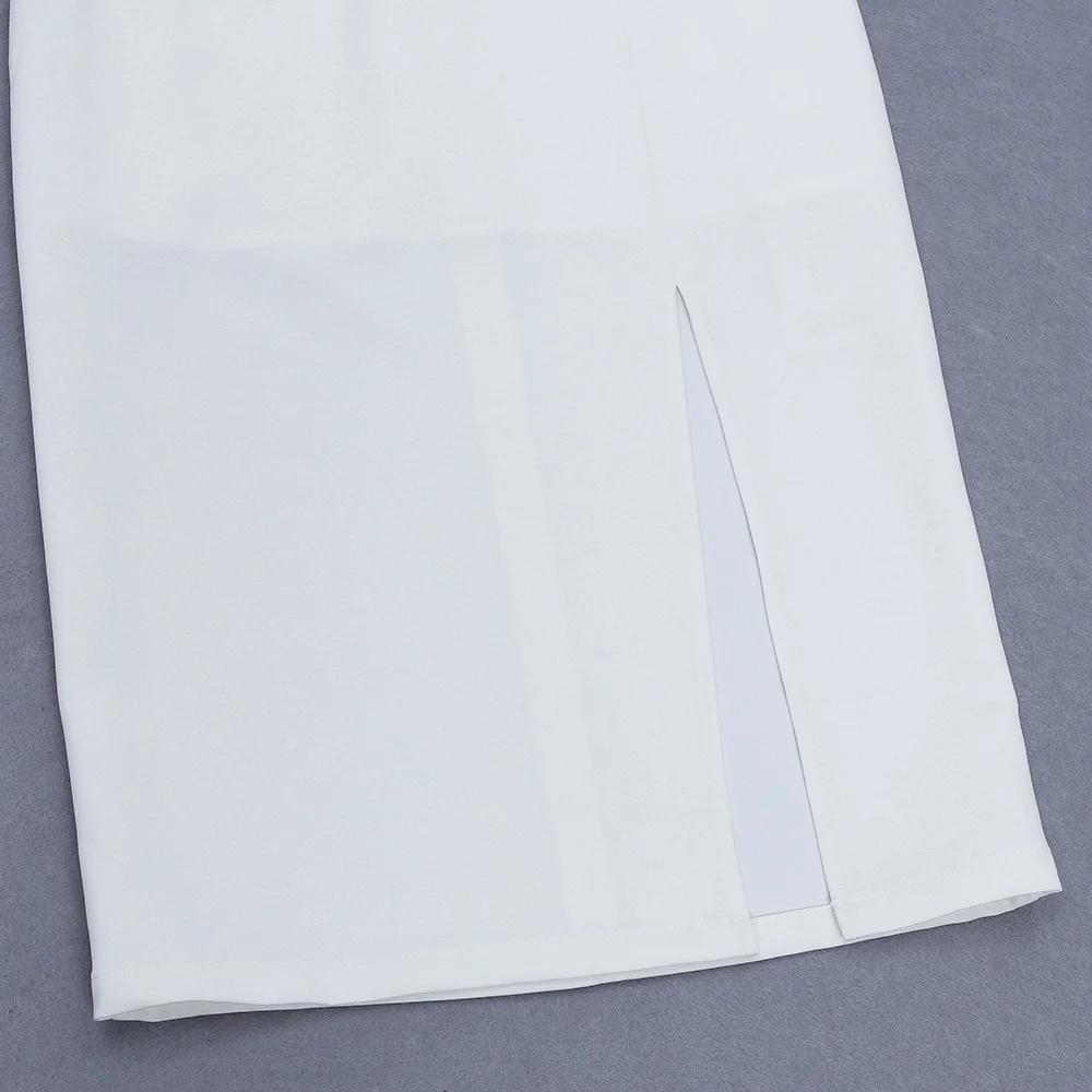 Ocstrade Белый без бретелек рукавов Над коленом бантом Bodycon платье HB6170-White