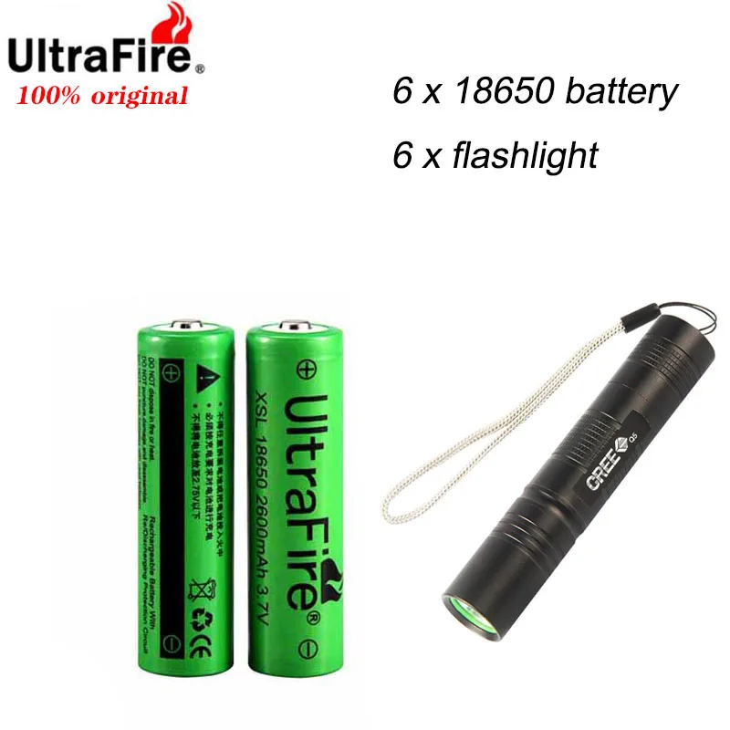

100% Новый оригинальный литиевый перезаряжаемый аккумулятор UltraFire XSL18650 3,7 в 2600 мАч для вспышки