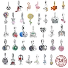 Женский браслет с аистом и мерцающими звездами, из серебра 925 пробы