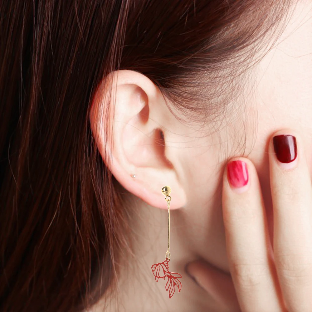 1 пара модных простых полых золотых рыбок серьги для женщин праздничные