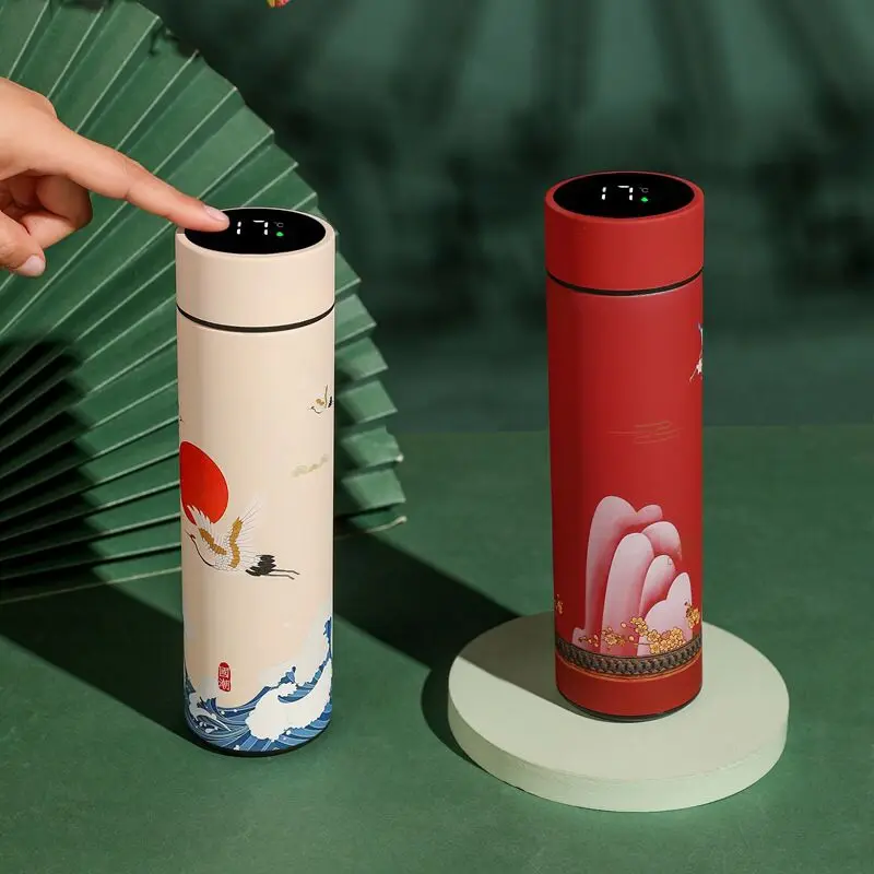 Креативный китайский стиль 304 термос светодиодный нержавеющей стали