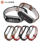 Ремешок из искусственной кожи для Mi Band 4 3, смарт-браслет для Xiaomi Mi Band 3, ремешок из искусственной кожи с металлической рамкой для Mi Band 4 NFC Band