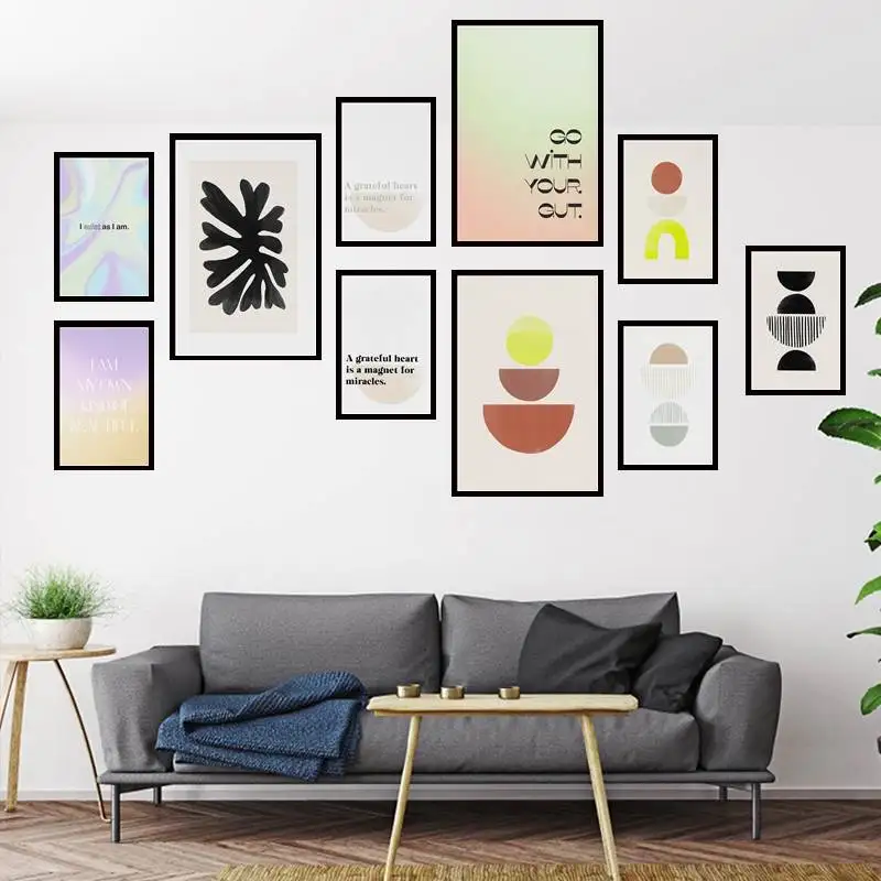 

Geometric Poster Black and White Beige White Background Mid Century Poster Home Gift Art Wall Painting Bar Cafe Decor