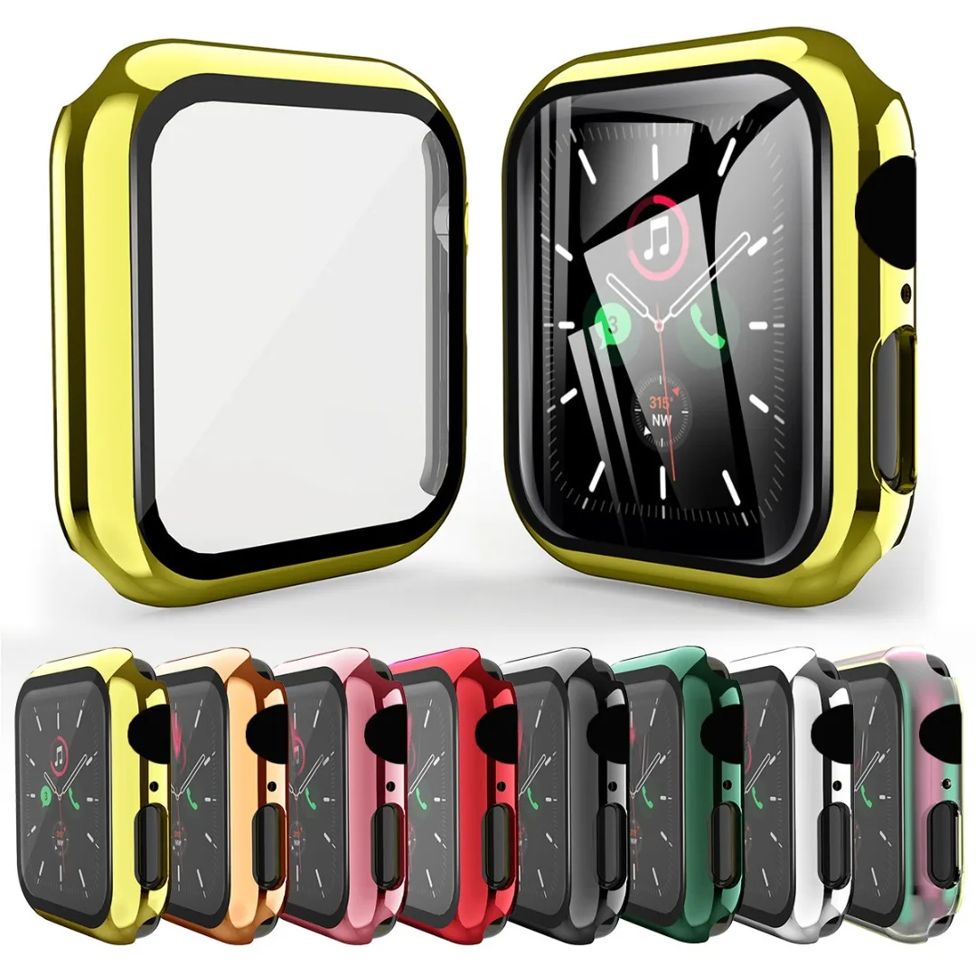 

38-44mm PC Watch Cases For Apple Watch Series 5 4 3 2 1 Screen Protector Ultra Slim Cover Case Lightweight Anti-Scratch Shell
