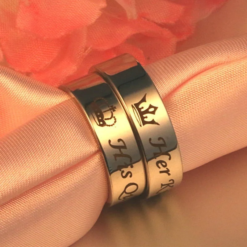 Король и королева Корона Персонализированная гравировка серебряное с буквенным