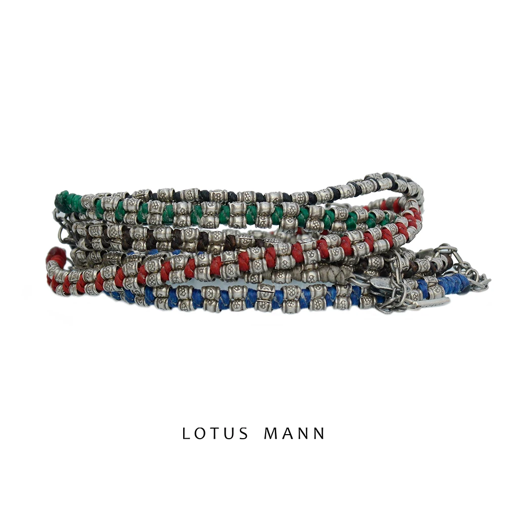 

Lotus Mann Diamond knot imported hand-printed beads multi-color braided bracelet bracelet