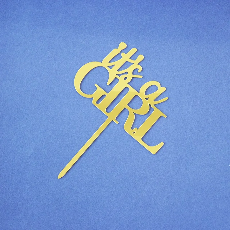 【PACK of 10 PCS】It's a BOY It's GIRL Cake Topper Acrylic Decoration for Baby Shower Party |