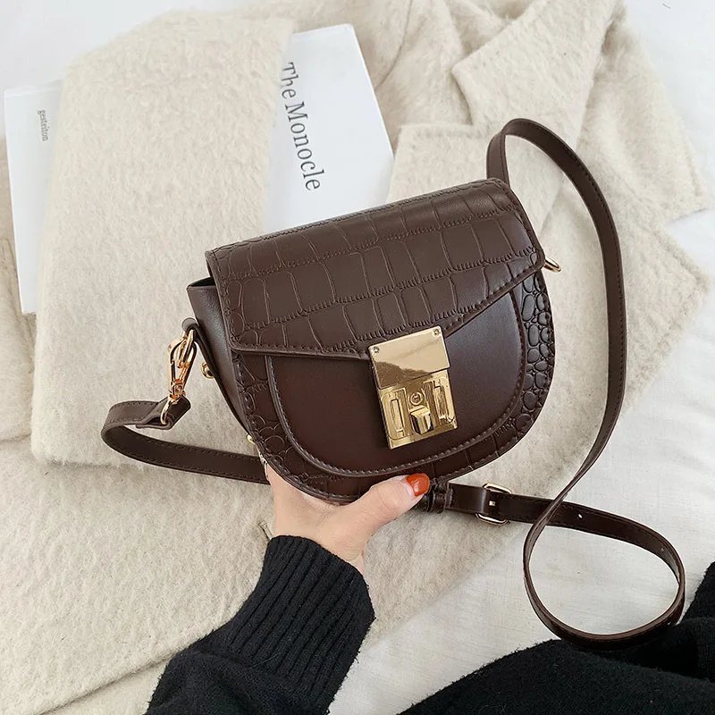 

Women's Small Bags 2020 Autumn and Winter Popular New Trendy Fashion High-quality PU Leather All-match Cross-body Saddle Bag