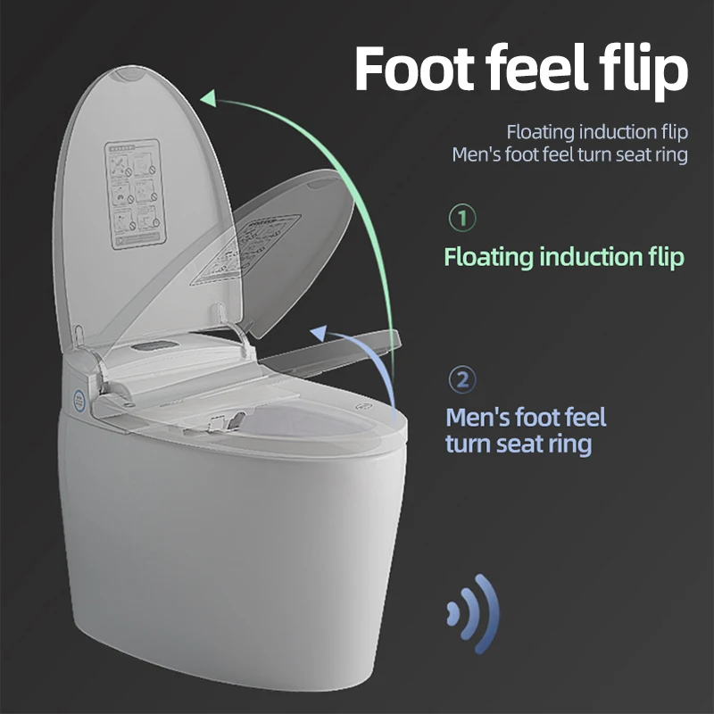 Умный Унитаз FOHEEL цельный удлиненный автоматический с дистанционным