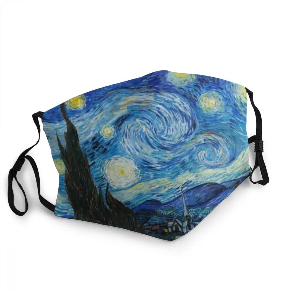 

Washable Adult Vincent Van Gogh Starry Night Mouth Face Mask Anti Haze Dustproof Protection Cover Respirator Mouth Muffle