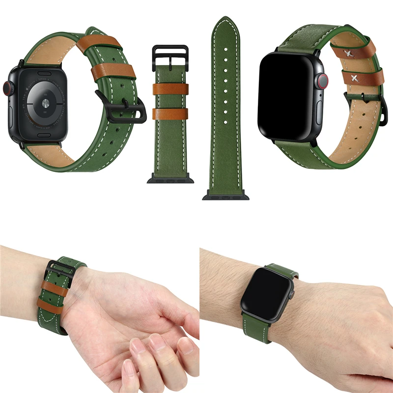 Одиночный Тур кожаный ремешок для Apple watch band 5 4 44 мм 40 мм correa 42 мм 38 мм ремешок для часов Iwatch series 5 4 3 2 Аксессуары для часов