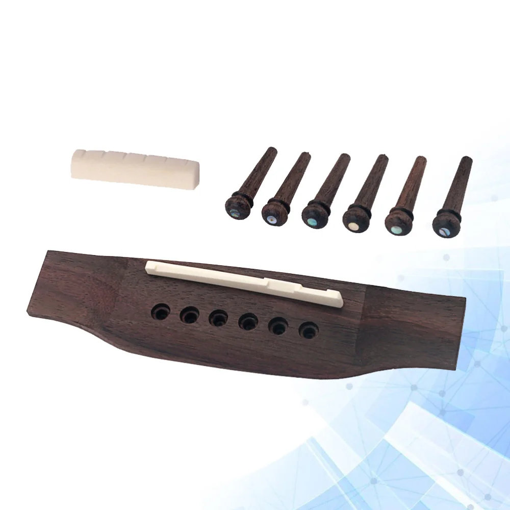 Акустическая гитара из розового дерева мост 6 деревянных косточек седло и гайка