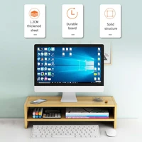 wooden computer stand desktop office laptop monitor stand shelf monitor riser multi function screen riser holder supplies desk