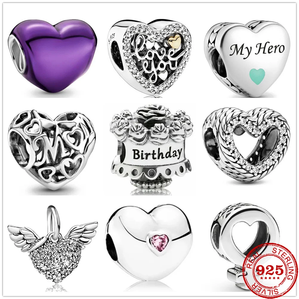 Оригинальная женская подвеска в виде сердца торта змеи Подходит для Pandora 925