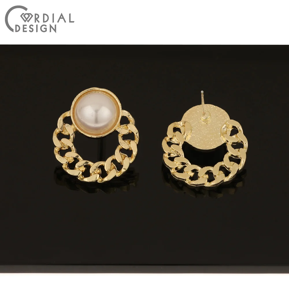 

Cordial Design 50Pcs 23*25MM Jewelry Accessories/Earring Stud/Imitation Pearl/Round Shape/DIY Making/Jewelry Findings Components